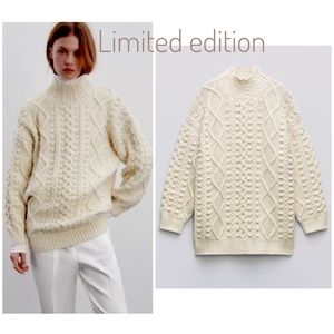 Zara structured knit limited edition chunky textured 3D raised knit